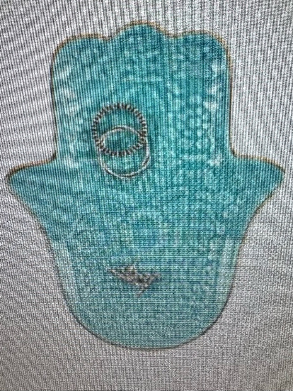 Turquoise Hamsa hand trinket Dish